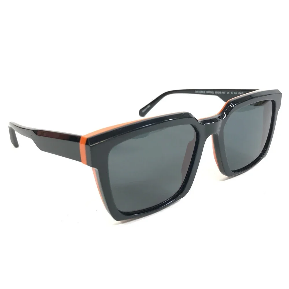 J. F. Rey Sunglasses COLUMBUS 0065SOL Black Orange Frames Gray Polarized Lenses